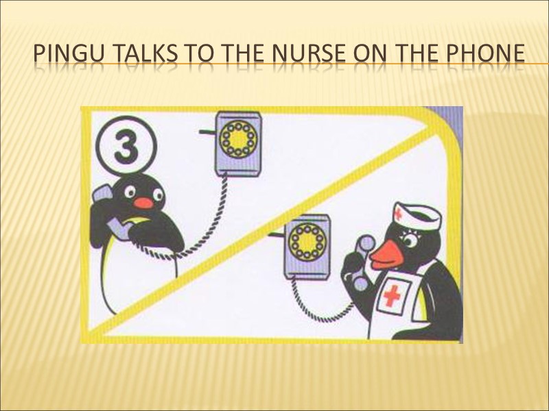 Pingu talks to the nurse on the phone